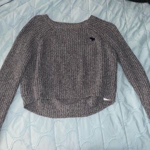 Abercrombie and fitch sweater crop gray